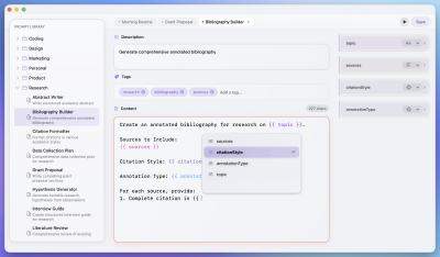 Autocomplete suggestions for placeholders